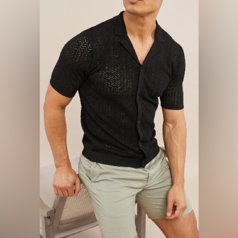 Raith brand Torre crochet button down shirt